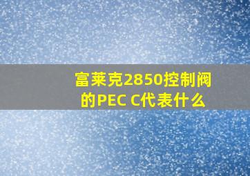 富莱克2850控制阀的PEC C代表什么